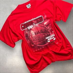 🏀 Vintage 1998 Chicago Bulls 6-Time NBA Champions Tee Lee Sport Red XL V01